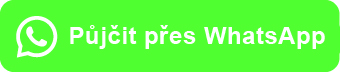 Zelené tlačítko s ikonou WhatsApp a textem „Půjčit přes WhatsApp“ na světle zeleném pozadí.